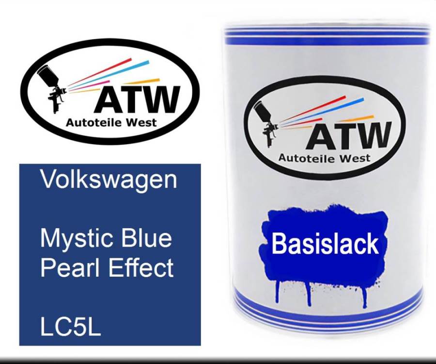 Volkswagen, Mystic Blue Pearl Effect, LC5L: 500ml Lackdose, von ATW Autoteile West.